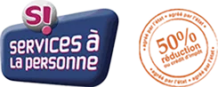 Logos "Services à la personne" et "Réduction de crédit d'impôt"